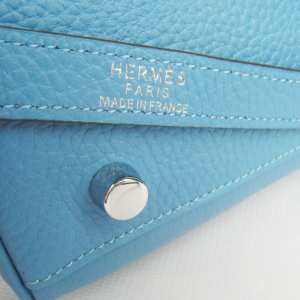 High Quality Hermes Kelly 35CM Togo Leather Bag Light Blue 6308